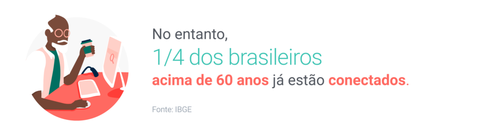 1/4 dos brasileiros acima de 60 anos já estão conectados