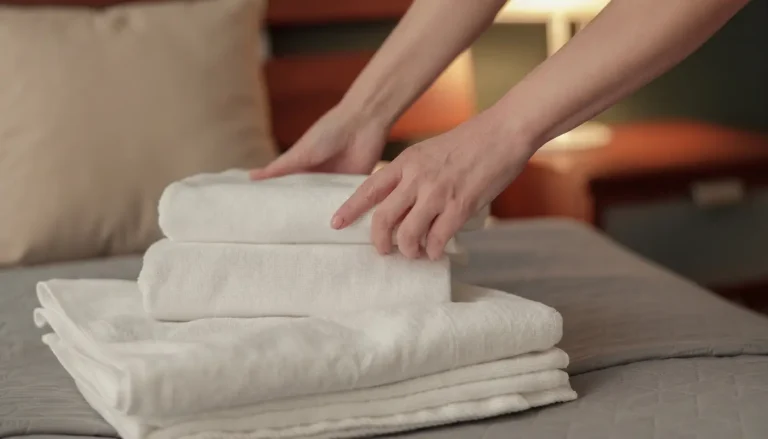 Enxoval durável para Airbnb com roupas de cama organizadas em hospedagem de hotelaria moderna